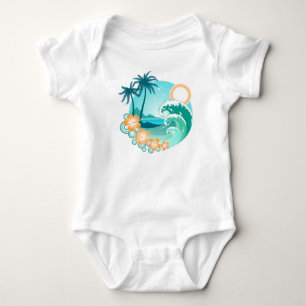 Hawaiianische Insel 1 Baby Strampler