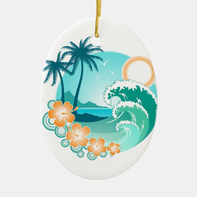 Hawaiianische Insel 1 Keramik Ornament (Vorne)