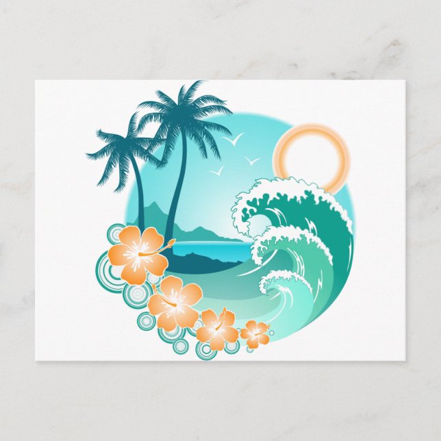Hawaiianische Insel 1 Postkarte (Vorderseite)