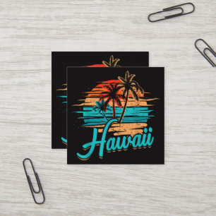 Hawaiianische Insel Tropisches Hawaii Urlaub Quadratische Visitenkarte