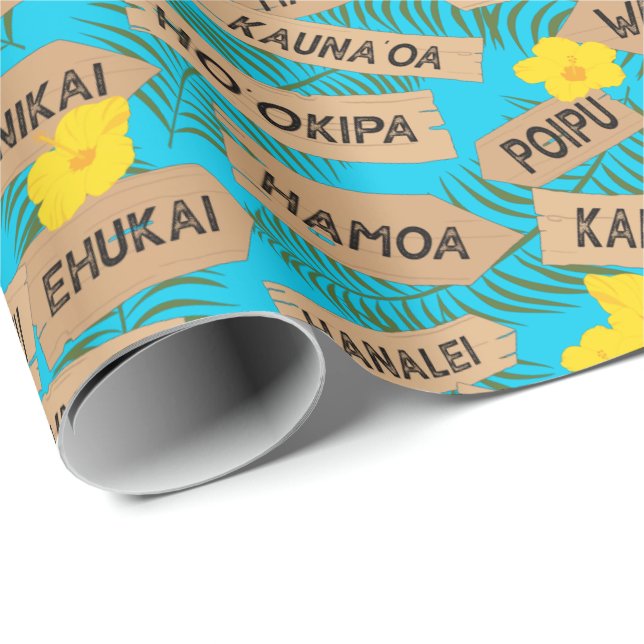 Hawaiianische Inseln farbenfroh Geschenkpapier (Rolleneckpunkt)