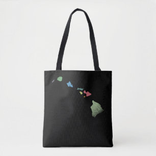 Hawaiianische Inseln Farbenfrohe Karte Hawaii Inse Tasche