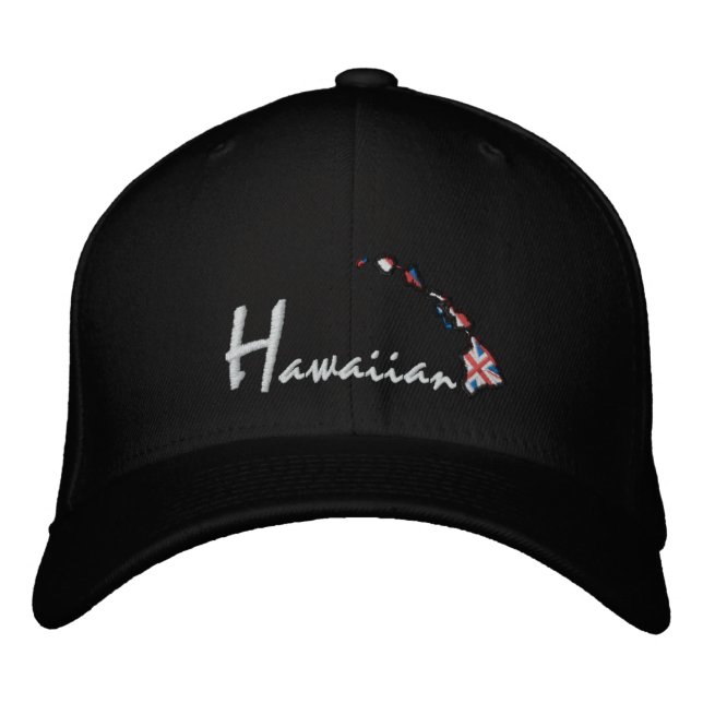 Hawaiianische Inseln Hat Black Bestickte Kappe (Vorderseite)