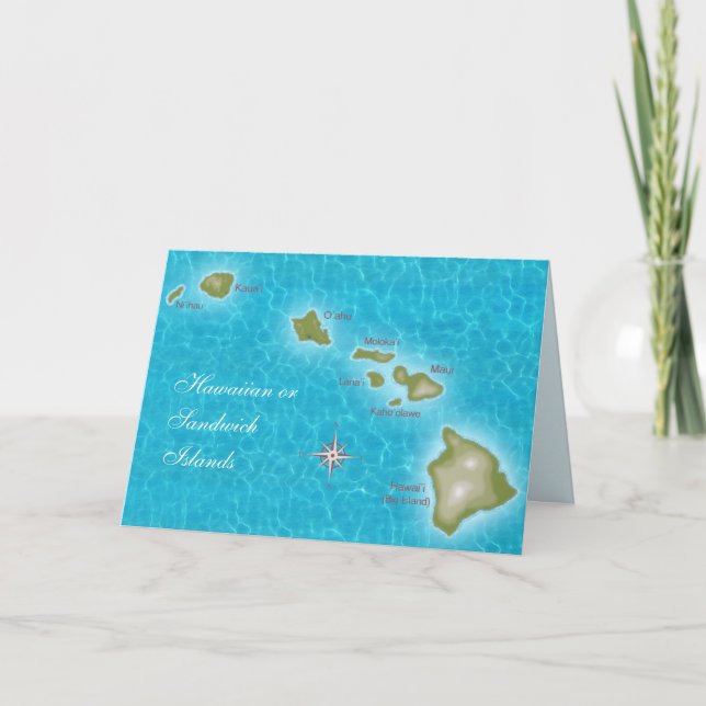 Hawaiianische Inseln Karte (Vorderseite)