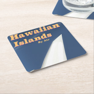 Hawaiianische Inseln kommerzielles Reiseplakat Rechteckiger Pappuntersetzer