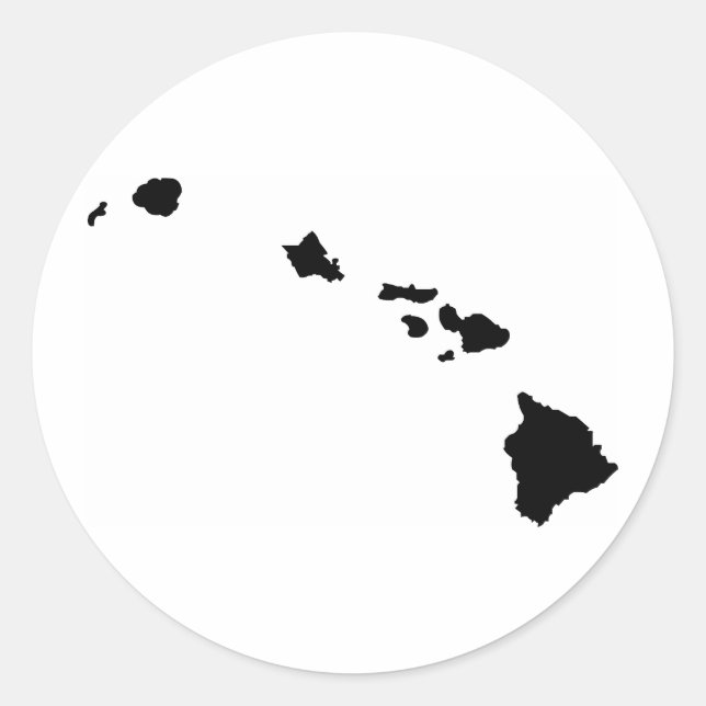 Hawaiianische Inseln Runder Aufkleber (Vorderseite)