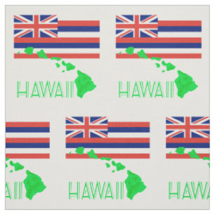 Hawaiianische Inseln und Flagge Stoff