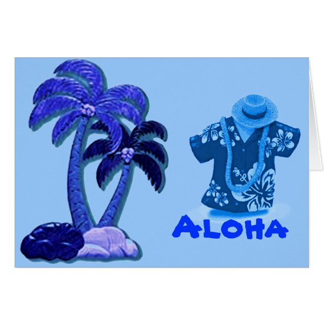 Hawaiianische Kokospalmenkarte (Vorderseite (Horizontal))