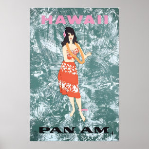 Hawaiianische Kunst Hawaii Druck Pan Am Reiseplaka Poster