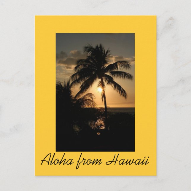 Hawaiianische Küste bei Sunset Postkarte (Vorderseite)