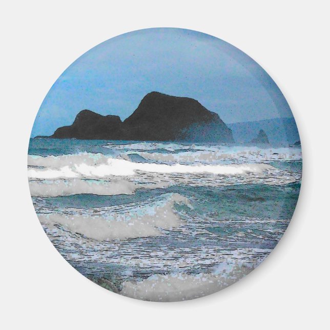 Hawaiianische Küsteninsel Blue Sky Foto Magnet (Vorne)