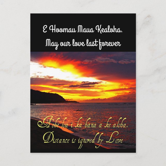 Hawaiianische Liebe für immer Postkarte (Vorderseite)
