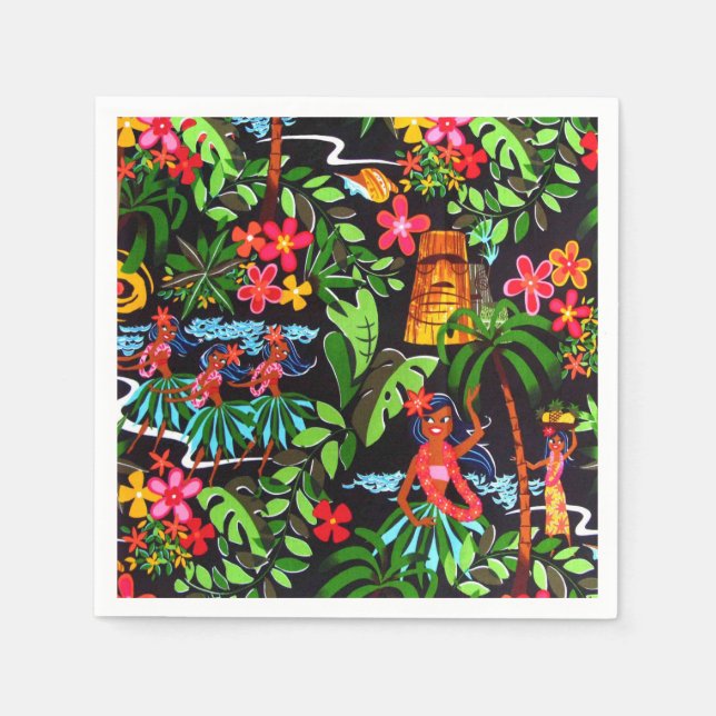 Hawaiianische Mädchen Serviette (Vorderseite)