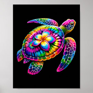Hawaiianische Meeresschildkröte Tie-dye Hawaii Url Poster