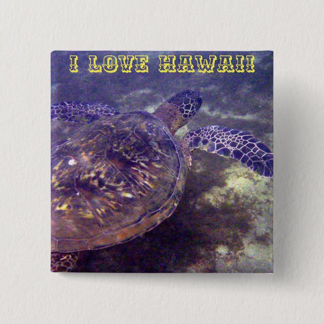 Hawaiianische Meeresschildkröten Button (Vorderseite)