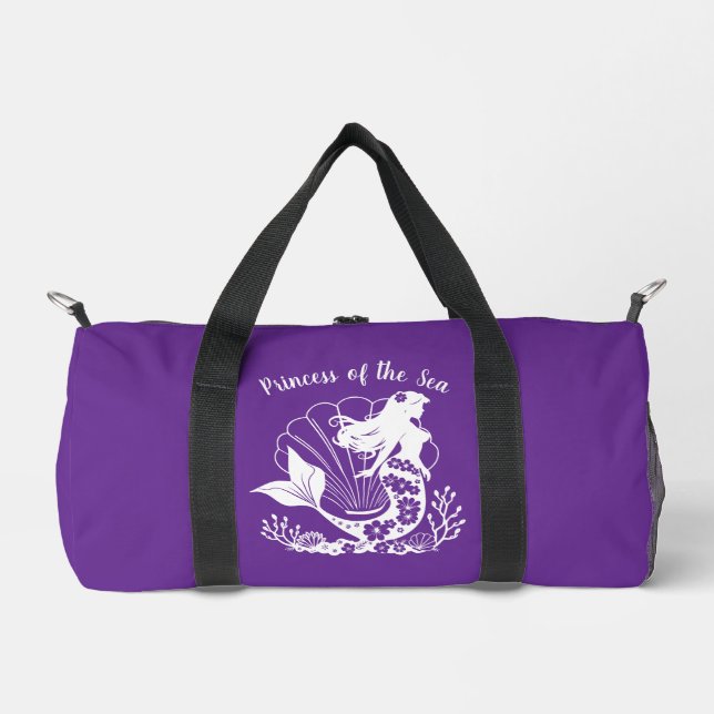 Hawaiianische Meerjungfrau Prinzessin Lila Duffle Bag (Vorderseite)