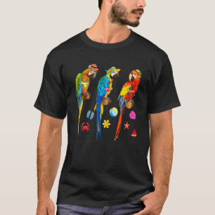 Hawaiianische Papageien trinken Cocktail Weihnacht T-Shirt
