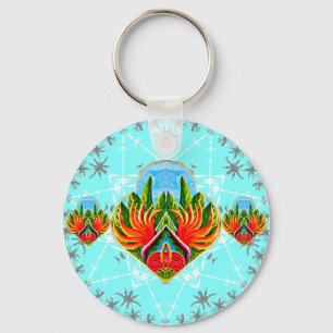 Hawaiianische Paradiesvögel (blau) Schlüsselanhänger