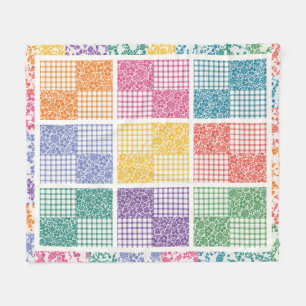 Hawaiianische Patchworkdecke Regenbogen Palaka Hib Fleecedecke