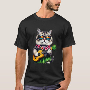 Hawaiianische Perserkatze & Ananas-Ukulele-Sommer- T-Shirt