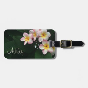 Hawaiianische Plumeria-Blume Rosa Gelb Grün Gepäckanhänger