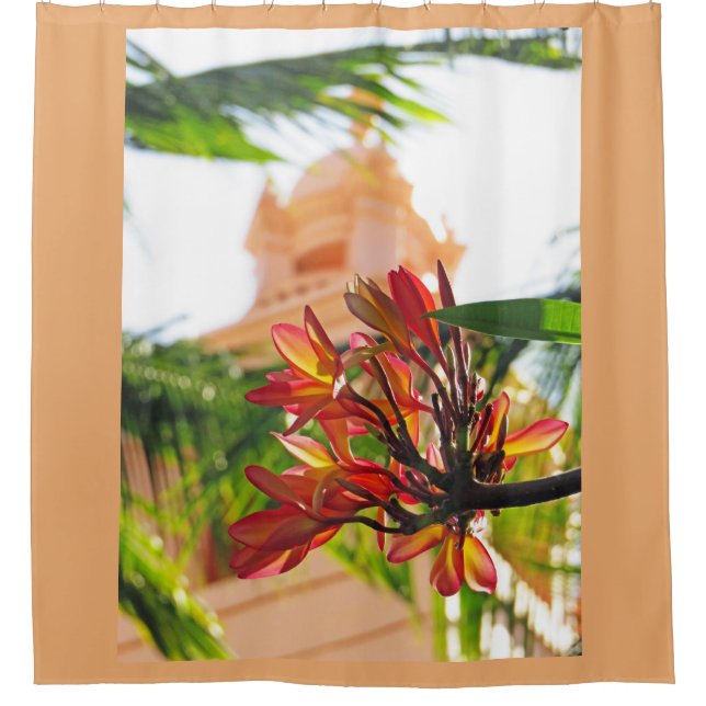 Hawaiianische Plumeria Duschvorhang (Vorderseite)