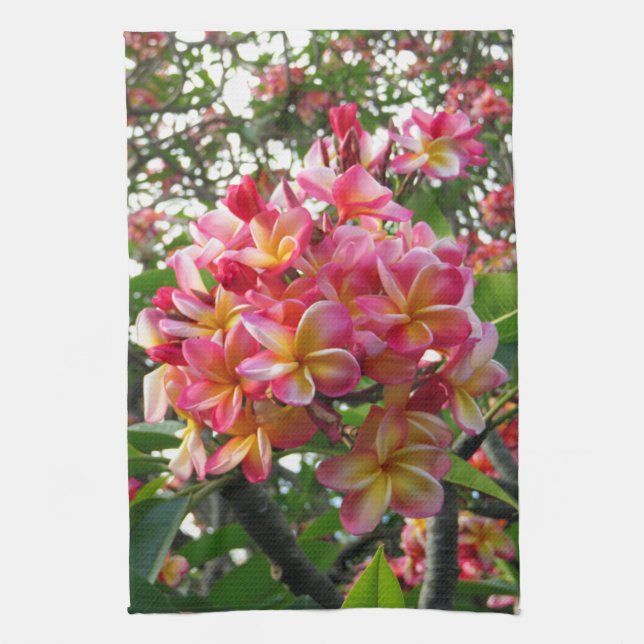 Hawaiianische Plumeria Geschirrtuch (Vertikal)