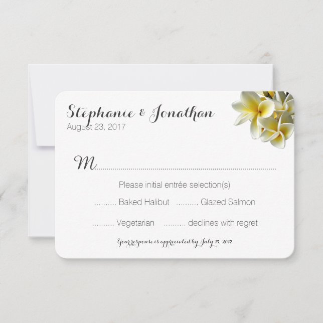 Hawaiianische Plumeria White Wedding Antwort mit M (Vorderseite)
