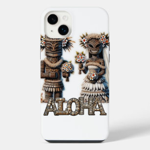 Hawaiianische Polynesische Tiki Braut und Bräutiga iPhone 14 Plus Hülle