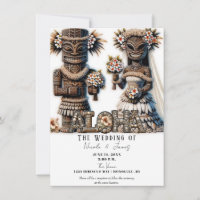 Hawaiianische polynesische Tiki-Braut und Groom We
