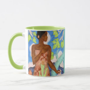 Hawaiianische polynesisches Frau Vintage Art Monog Tasse