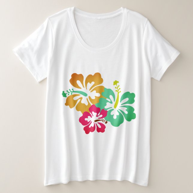 Hawaiianische Printwerbung Große Größe T-Shirt (Design vorne)