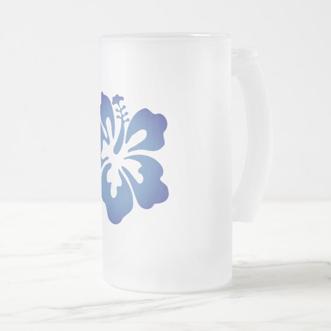 Hawaiianische Printwerbung Mattglas Bierglas (VorderseiteRechts)