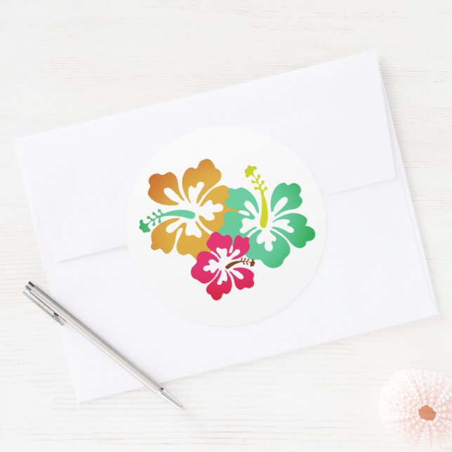 Hawaiianische Printwerbung Runder Aufkleber (Umschlag)