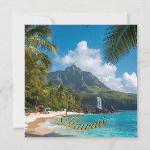 Hawaiianische Reiseblaumeerkarte im Vintage-Stil