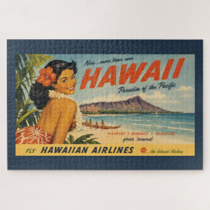 Hawaiianische Reisewerbung im Vintage-Stil