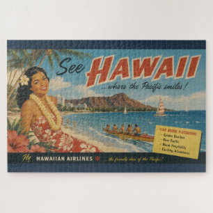 Hawaiianische Reisewerbung im Vintage-Stil
