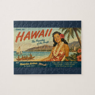 Hawaiianische Reisewerbung im Vintage-Stil