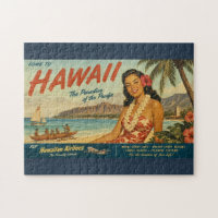 Hawaiianische Reisewerbung im Vintage-Stil