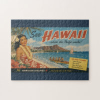Hawaiianische Reisewerbung im Vintage-Stil