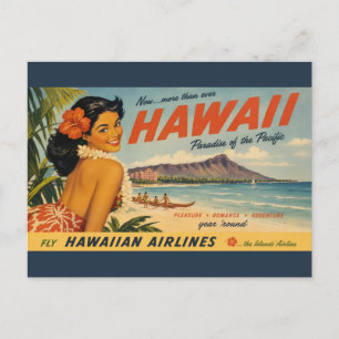 Hawaiianische Reisewerbung im Vintage-Stil Postkarte