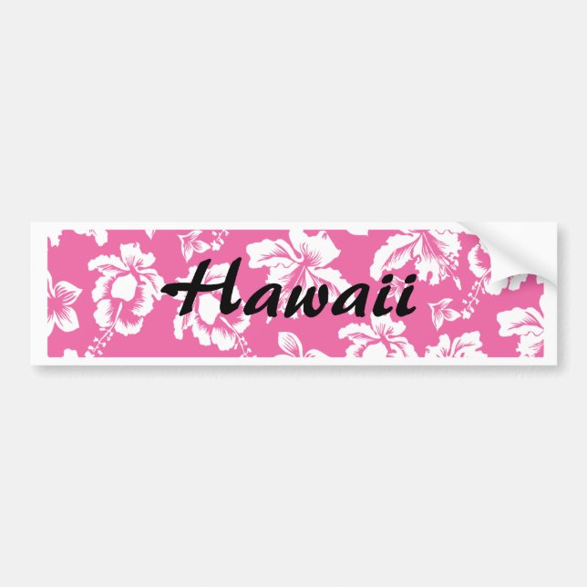 Hawaiianische Rosa Blume Autoaufkleber (Vorne)