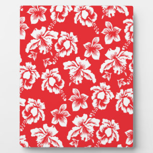 Hawaiianische rote Blumen Fotoplatte