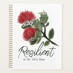 Hawaiianische rote Lehua-Blumen-Aquarell-Resilienz Planer