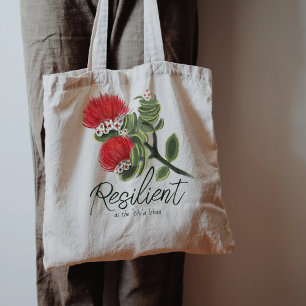 Hawaiianische rote Lehua-Blumen-Aquarell-Resilienz Tragetasche
