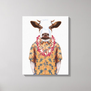 Hawaiianische Shirt-Kuh Leinwanddruck