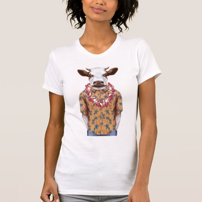 Hawaiianische Shirt-Kuh T-Shirt (Vorderseite)