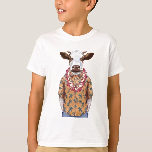 Hawaiianische Shirt-Kuh T-Shirt (Vorderseite)