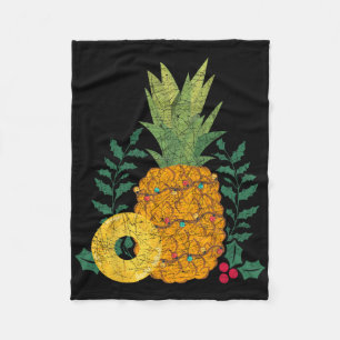 Hawaiianische Sommerfrucht Ananas Tropisches Weihn Fleecedecke