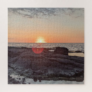 Hawaiianische Sonnenuntergangs-Ozean-Landschaftsfo
